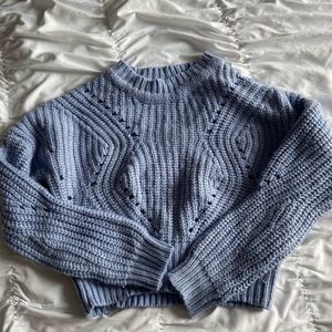 Dynamite Light Blue Cowl Neck Sweater